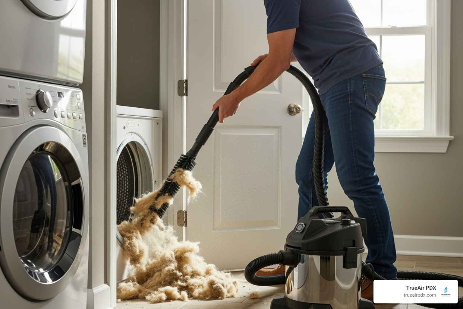 cleaning lint from dryer duct