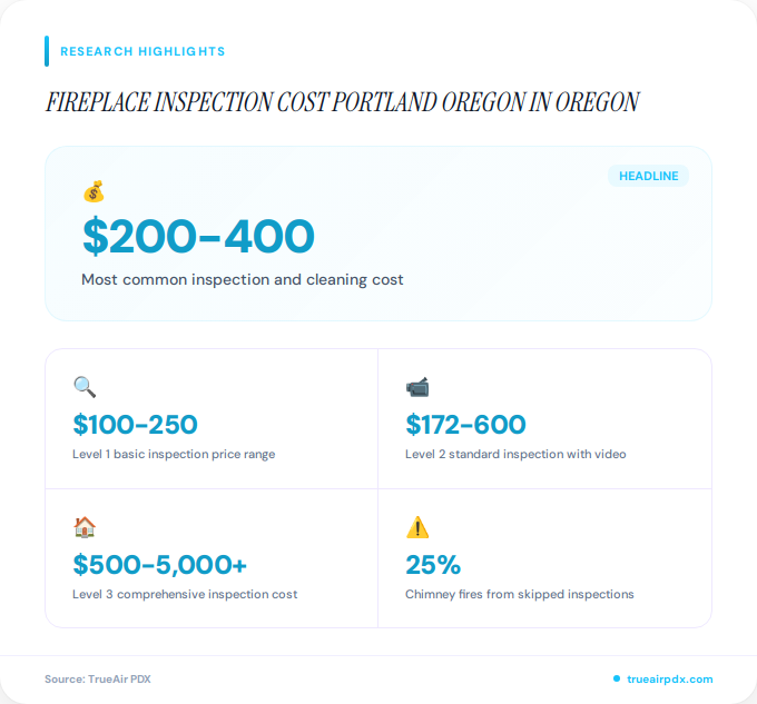 Key facts about fireplace inspection cost Portland Oregon in Oregon